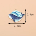 Dunkelblauer Emaille-Walschmuckanhänger mit Goldrand, Abmessungen 3,1 cm in der Breite - Blau Wal / 3.1CM×2.5CM