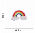Rainbow and cloud embroidered patch in six colors, size 6.8cm by 4.3cm, white background - Style 24 Rainbow Cloud