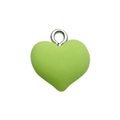 Ciondolo a cuore colorato in resina verde con anello in metallo per gioielli DIY - Verde Erba