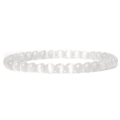 6mm white cat eye natural stone beaded elastic bracelet for women with smooth finish - White Cat Eye (FD6988) / 6mm/19cm
