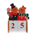 Holz-Weihnachtskalender mit Lebkuchen-Paar und beweglichen Datumsblöcken - Partner-Set