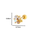 Golden butterfly heart cartilage stud earring with cubic zirconia and faux pearl accents - Iridescent Flower Cluster - Gold (2# Gold)