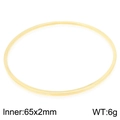 Minimalist 18K vacuum gold plated stainless steel multilayer round bangle 65x2mm 6g - Single Ring Style (KB203097-LO)