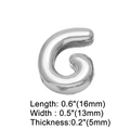 Detailed view of polished silver letter G charm with dimensions 16x13mm for jewelry - Silver G
