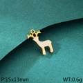 Golden reindeer DIY pendant charm in stainless steel for Christmas jewelry making - Golden Little Deer Style (KLJ10463-ZLA)