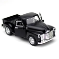 Detalle del modelo de camioneta vintage negra en aleación con puertas que se abren e interior - Negro