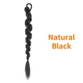 Natural black synthetic braided ponytail extension with an elastic band hair tie - 1PC - Braided Ponytail / Natural Black