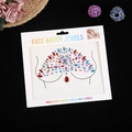 Colorful rhinestone body jewels with red and blue crystals on white card for rave parties - Multi-color Design 4