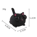 Schwarze wütende Katze Quetschspielzeug mit Plopp Augen und 6,8 cm Maßen zum Stressabbau - Schwarz