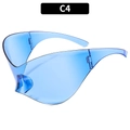 Gafas de sol Y2K futuristas en azul translúcido con un diseño de pantalla envolvente - Azul
