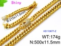 Ensemble collier et bracelet à maille gourmette dorée hip hop avec fermoir en diamant - 12mm Or (Avec Fermoir en Zircone)