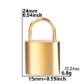 Polished 18k gold plated stainless steel padlock pendant, dimensions 24mm by 15mm - Gold - Lock Pendant