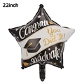 22 inch star shaped graduation foil balloon in black and gold with Congrats You Did It text - 22 Inch Graduation Black Star Balloon