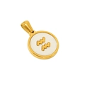 Collier signe Verseau doré avec incrustation en nacre blanche sur pendentif - Verseau - Pendentif Simple