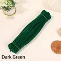 Handmade DIY craft pipe cleaners in dark green plush velvet for artistic creative projects - Approx 100Pcs (High Density) / Dark Green