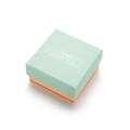 Square mint green and light orange jewelry gift box for rings and bracelets - Square Lid and Base / 7.7*7.5*3.5cm / Blue
