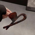 Elegant large tortoiseshell matte hair claw clip in dark brown resin with hand showcase - Matte Tortoiseshell