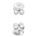 Chiusure per orecchini antiscivolo in argento sterling S925 con marchio inciso - Forma a Disco / 5mm Spessore / Argento