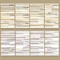 Flat lay of vintage Small Talk stickers with inspirational quotes for DIY scrapbooking - Brown Style 8 Sheets/Set