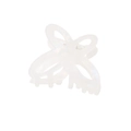 Translucent pearl white butterfly hair claw clip with hollow design and spring mechanism - 4.5CM / White Moonstone