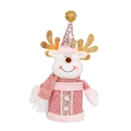 Roze en witte kerstrendier cadeauzakje met gouden pailletten voor snoepverpakking - Schattig Rendier