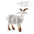 Realistic white young goat figurine toy with detailed fur texture and brown horns - Single Young Goat Model BL-5010