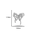Silver bow cartilage piercing stud with cubic zirconia inlay measuring 1.14cm by 1.03cm - 11# Silver