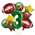 Set di palloncini da football con numero 3 verde per decorazioni festa di compleanno - Set Tema Football Numero Tre