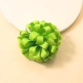 Neon green handmade curly grosgrain ribbon hair tie for children hair accessories - Grass Green