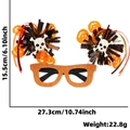 Halloween glitter glasses with orange pumpkin and skull motifs, measuring 27.3cm by 15.5cm - Style B (Crossbones Skull)
