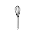Manual silicone whisk with stainless steel handle in black color for baking - 8 Inch / Black