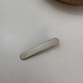 Minimalist silver metal long bar hair clip for women with a sleek polished finish - Long Bar Duckbill Clip