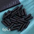 Set mit 6 polierten schwarzen Obsidian-Hexagonal-Kristallsäulen für Deko - 6er Set / Schwarz