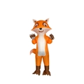 Funny inflatable fox costume in bright orange with white belly for Halloween party decor - Fox / One Size