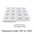 White silicone mousse cake mold with 8 round cavities for DIY baking and dessert making - 8-Cavity Lychee Mousse Mold / White