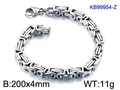 Silver Byzantine titanium steel bracelet with lobster clasp for men and women - Silver Style (KB99954-Z)