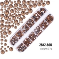 Brown resin flatback rhinestones in 12-grid organizer box for nail art DIY ZSHZ-865 - Crystal Yellow (ZSHZ-865)