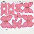 Set di 9 decorazioni per torte a farfalla rosa con ali e dettagli in lamina d'oro - Set di Farfalle Rosa - 1 Set