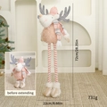 Gnome renne de Noël en peluche rose avec pattes télescopiques et bonnet tricoté - Télescopique-Renne