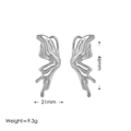 Surgical steel butterfly wing earrings with liquid metal design and hollow silver finish - 18K Gold / Silver
