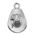 Silver western cowboy hat alloy pendant charm for DIY jewelry and bracelets - Hat (14029)