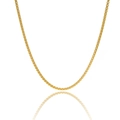Dettaglio macro della collana a catena a scatola tonda in acciaio inossidabile placcato oro 18K - Catena a Perle Quadrate