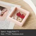 Scatola porta gioielli rosa 7x7cm con pellicola PE per orecchini e collane - 7*7cm / Rosa Nebbioso