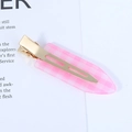 Pink checkered acetate hair clip with gold metal base for women's hairstyling - 46# 7cm Pink White Plaid