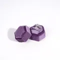 Elegant deep purple hexagonal velvet ring box with double slots for wedding display - Lavender Purple Double Slot