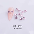 Nagelkunst-Dekoration mit rosa Kristallschleife und Legierungsbasis 9.5x4mm - Rosa Herz Bogen (8062) / 9.5*4mm