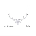 Silver stainless steel lucky four-leaf clover pendant with 41.8x24mm size and 1.4g weight - Antler-Steel Color