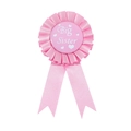 Rosetten-Abzeichen Big Sister in Rosa mit Satinband und Herz-Motiv für Babypartys - Abzeichen / Rosa
