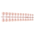 Unghie finte French con cuori bianchi e glitter su base rosa in set da 24 - Stile Francese Cuore Bianco in Striscia (B1-13759) / 24 Pezzi/Striscia