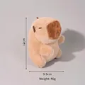 Capybara plush keychain toy, brown stuffed animal charm, dimensions 12cm by 9.5cm - Light Brown Naked Capybaras